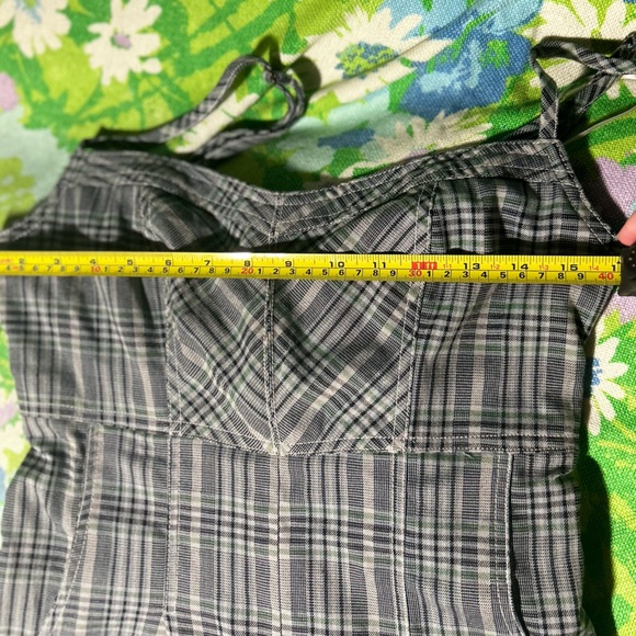 NWT UO plaid lace up corset back romper with adjustable corseted back - Picture 6 of 10